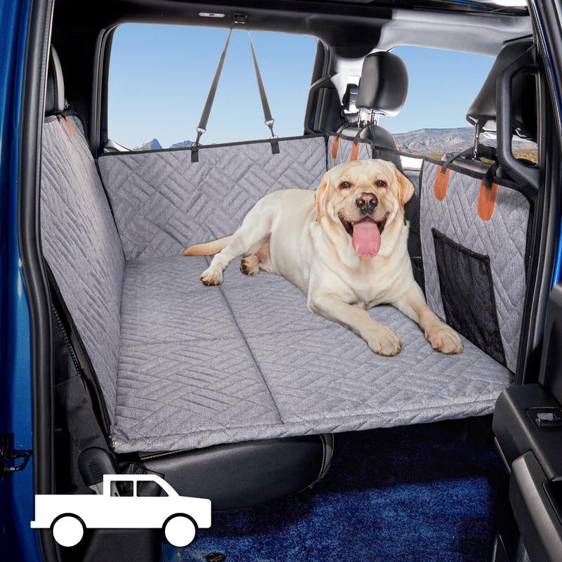 Back Seat Extender,Dog Seat Cover for Back Seat,Hard Bottom Car Seat Cover for Dogs,Dog Hammock for Car,Back Seat Pet Cover for Dogs(Black)