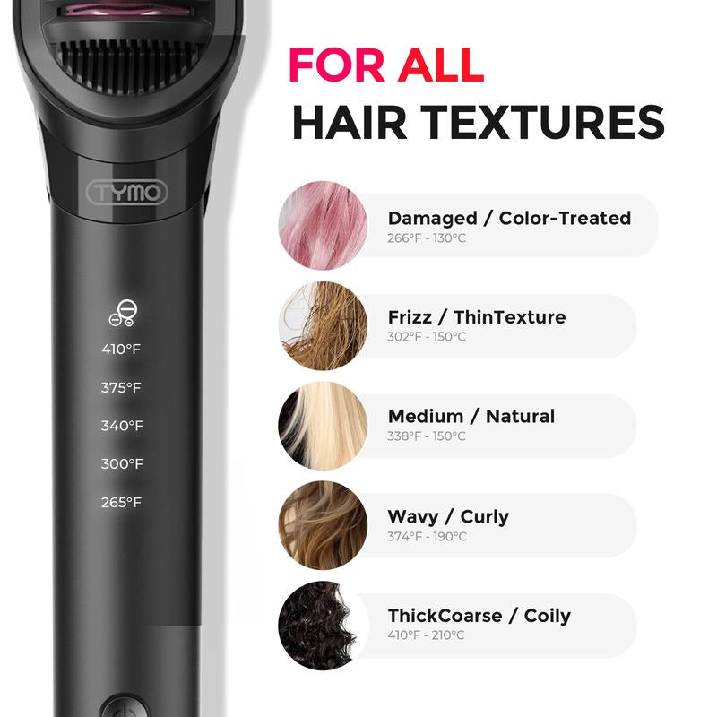 TYMO FLIPRO 3-In-1 Hair Straightener Comb & Styling Tool — Multifunctional Straightening Brush, Ceramic Coating, Fast Heat-Up, Comfort, Negative Ions, Hairbrush, Hot Flat Iron, Multi-Function Hair Styling Tool