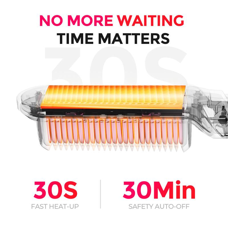 TYMO FLIPRO 3-In-1 Hair Straightener Comb & Styling Tool — Multifunctional Straightening Brush, Ceramic Coating, Fast Heat-Up, Comfort, Negative Ions, Hairbrush, Hot Flat Iron, Multi-Function Hair Styling Tool