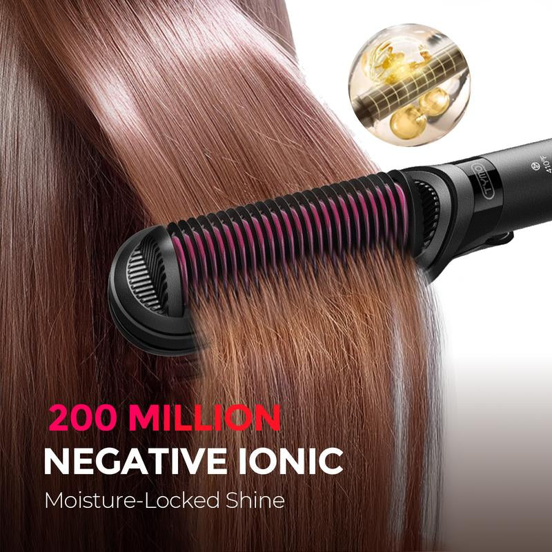 TYMO FLIPRO 3-In-1 Hair Straightener Comb & Styling Tool — Multifunctional Straightening Brush, Ceramic Coating, Fast Heat-Up, Comfort, Negative Ions, Hairbrush, Hot Flat Iron, Multi-Function Hair Styling Tool