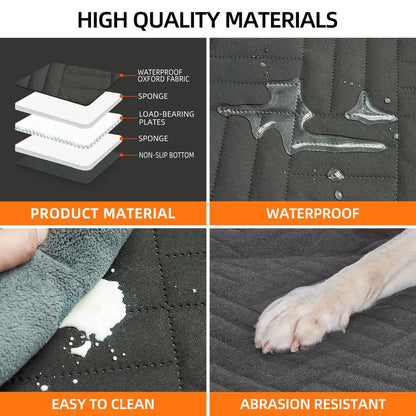 Back Seat Extender,Dog Seat Cover for Back Seat,Hard Bottom Car Seat Cover for Dogs,Dog Hammock for Car,Back Seat Pet Cover for Dogs(Black)