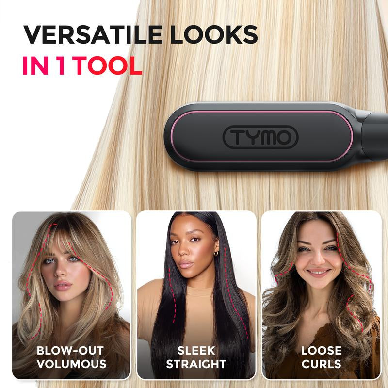 TYMO FLIPRO 3-In-1 Hair Straightener Comb & Styling Tool — Multifunctional Straightening Brush, Ceramic Coating, Fast Heat-Up, Comfort, Negative Ions, Hairbrush, Hot Flat Iron, Multi-Function Hair Styling Tool